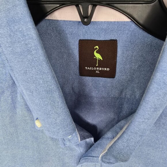Tailorbyrd Mens Blue Button-Down Shirt XL 100% Cotton - Picture 5 of 7